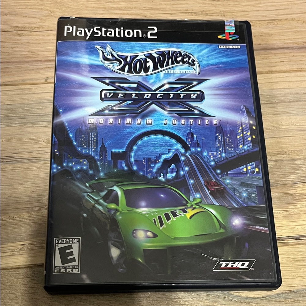 HQ Hot Wheels Velocity X Maximum Justice for PlayStation 2 - Blue and Green